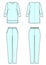 Nurse uniform vector sketch, back and front side