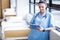 Nurse using her tablet pc