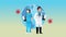 Nurse wearing medical mask and doctor covid19 prevention with world planet