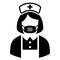 Nurse wearing medical mask vector icon