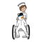Nurse wheel chair snowman