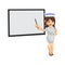 Nurse Woman hospital character clothes healthcare mascot With Blank Board