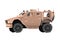 Nursery military car drawing. Army truck in cartoon style. Isolated vehicle art for kids bedroom decor. Side view