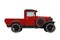 Nursery retro truck drawing. Pickup car in cartoon style. Isolated vehicle print for kids game room decor. Side view