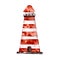 Nursery Watercolor red and white lighthouse tower One single object Symbol of hope, reliability, help, awareness, safety