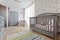 Nursery with wooden grey cradle