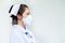 Nurses wear masks to protect against coronavirus covid19