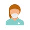 Nursing assistant icon flat isolated vector