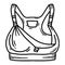 Nursing bra during breastfeeding, vector sketch icon