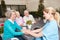 Nursing care takes care of seniors