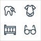 nursing line icons. linear set. quality vector line set such as eyeglasses, crib, baby clothes