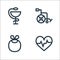 nursing line icons. linear set. quality vector line set such as heart rate, baby bib, wheelchair