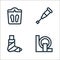 nursing line icons. linear set. quality vector line set such as tomography, broken leg, crutch