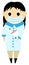 Nursing wears a protective mask, cartoon female doctor or nurse in uniform. Vector hand drawn illustration in flat style