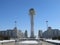 Nursultan , KAZAKHSTAN - march 19, 2011: View of the famous Baiterek tower on the Nurzhol Boulevard in center of Nursultan Astana