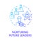 Nurturing future leaders blue gradient concept icon