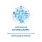 Nurturing future leaders turquoise concept icon