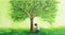 Nurturing Nature\\\'s Growth: A Serene Image of Tree Care, Made with Generative AI