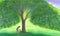 Nurturing Nature\\\'s Growth: A Serene Image of Tree Care, Made with Generative AI