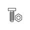 Nut and bolt line icon