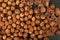 Nut Kernels Texture Background, Hazelnuts Group Mockup, Healthy Organic Nuts Pattern, Nut Kernels