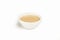 Nut sauce in a bowl on a white background. For the restaurant menu. Traditional Japanese sushi seasoning. Healthy eating