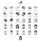 Nut, view, grade and other web icon in black style.people, gesture, nationality icons in set collection.