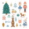 Nutcracker Christmas decoration set - vintage cartoon holiday tree ornaments