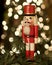 Nutcracker by Christmas tree