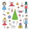 Nutcracker christmas vector illustration set