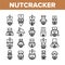 Nutcracker Collection Elements Icons Set Vector