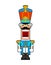 Nutcracker retro soldier. Wooden Guardsman. Hussar toy. vector illustration