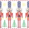 Nutcracker soldiers seamless Christmas Nordic pattern in cross stitch