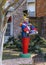 Nutcracker Solidier holding a drum standing guard protecting a house in Dallas, Texas