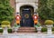 Nutcrackers guarding the front entrance of an expensive home in Highland Park, Dallas County, Texas