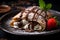 Nutella-stuffed crepe tasty dessert background
