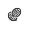 Nutmeg seed vector icon