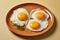 Nutrient Boost Fried eggs, a healthy breakfast on a yellow background
