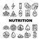 Nutrition Facts Diet Collection Icons Set Vector