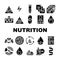 Nutrition Facts Diet Collection Icons Set Vector