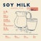 Nutrition facts of Soy Milk, hand draw vector