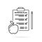Nutrition Plan Medical Diet Flat Icon Design. Diet Plan. Clipboard with Apple
