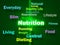 Nutrition Words Shows Healthy Food Vitamins Nutrients And Nutritional