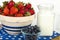 Nutritional breakfast of fruit and milk
