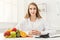 Nutritionist desk with fruit and measuring tape