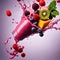a nutritious and colorful smoothie. capture a splashy smoothie!