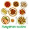 Nutritious dishes of hungarian cuisine sketch icon