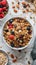 Nutritious granola bowl with fresh berries and seeds. - AI Generated