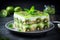 Nutritious Healthy layered dessert kiwi. Generate AI