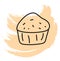 Nutritious healthy muffin, icon icon